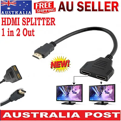 Full 4k Hdmi Splitter 1 In 2 Out Multi Display Duplicator Adapter Converter AUS • $8.99