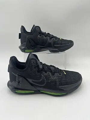 Nike Men's Sz 9.5 LeBron Witness 6 Black Anthracite Volt Basketball CZ4052 004 • $68.99