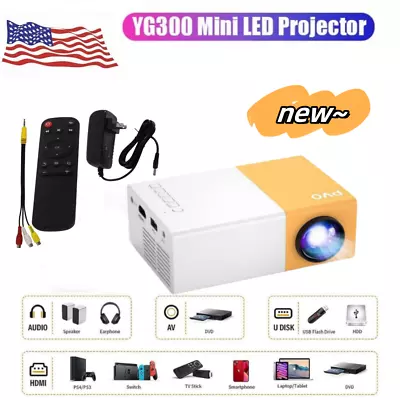 Mini Portable Projector 1080P LED Pico Video Projector For Home Theater Movie • $23.99