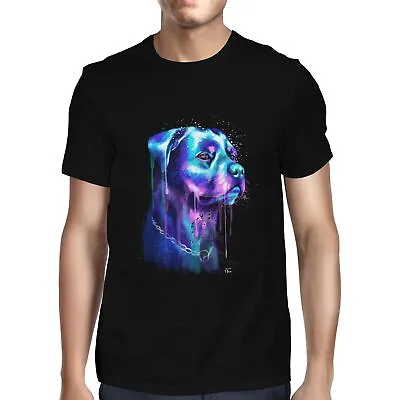 1Tee Mens Painted Abstract Rottweiler Dog  T-Shirt • £7.99