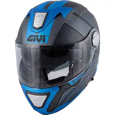 Motorcycle Helmet Modular GIVI HX23 X23 Protect Matte Black Titanium Blue Size L • $352.18