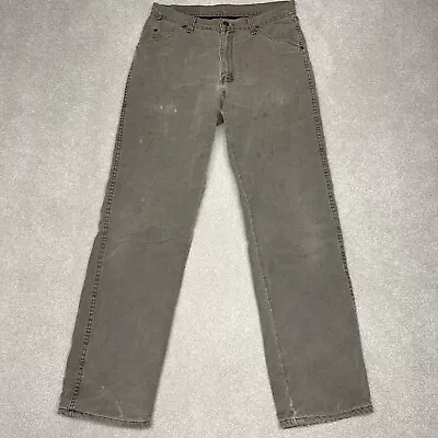 Wrangler Rugged Wear Pants Men's 32 Brown Lined Straight Leg Flaws Stains • $22.99