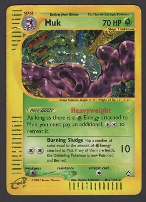 2003 Muk H17/H32 Holo Rare - Pokemon Aquapolis - Vintage WOTC • $38