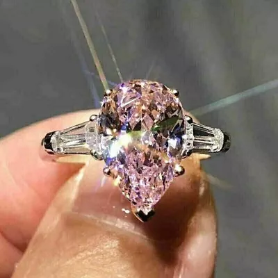 925 Sterling Silver Natural Pink Sapphire Handmade Ring Gift For Free Ship • $50