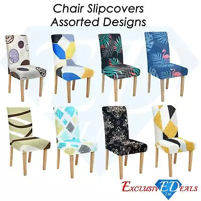 Dining Chair Stretch Seat Covers Slipcovers Spandex Banquet Home Removable • £4.95