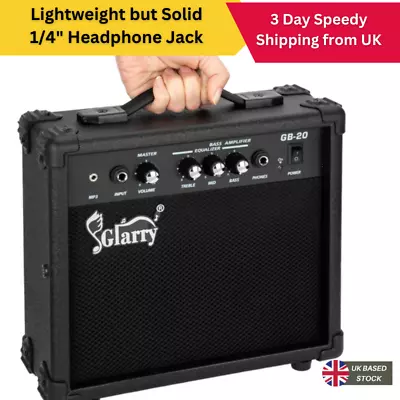 Portable Electric Bass Guitar Amp 20w - Ideal For Beginners UK Plug NEW • £31.99