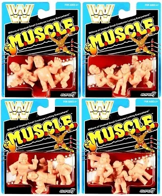 Mattel Super 7 M.U.S.C.L.E. WWE Wrestling 4 Pack Set Of 12 2018 SDCC MUSCLE WWF • $24.99