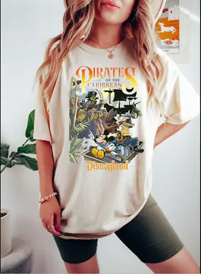 Pirates Of The Caribbean Disneyland Shirt Mickey And Friends Shirt 2D T-SHIRT • $15.18