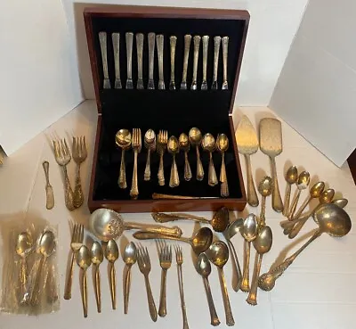 102 PCS  Lot Vintage Antique Silver Plated Flatware Silverware - READ • $120