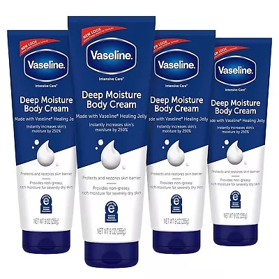 Vaseline Intensive Care Body Cream Deep Moisture For Dry Skin 9 Oz -4 Pk • $29.29