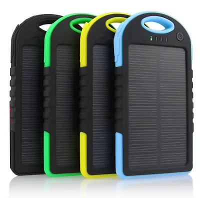 5000mAh Dual USB Waterproof Solar Power Bank Battery Charger For Cell Phone   • $8.99