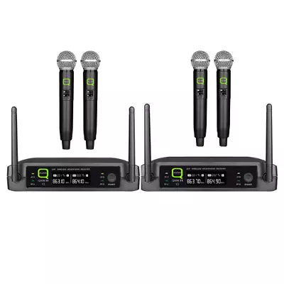 Q Audio QWM11 V2 Quad UHF Wireless Handheld Microphone 4 Way • £149