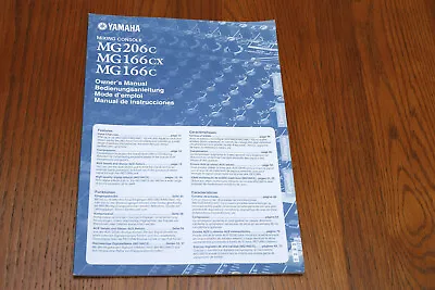 Yamaha MG206c MG166cx MG166c Owner's Manual Operating Instructions User's Guide • $19