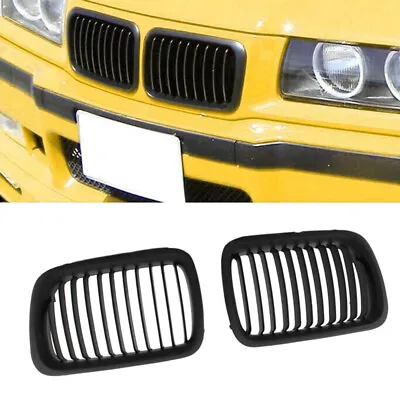 Matte Black Front Kidney Grilles For 1996–1999 BMW 3 Series E36 M3 Coupe Sedan • $26.99