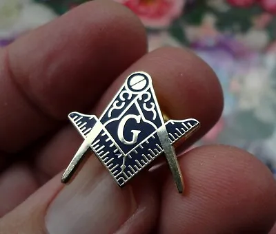 Pre-Owned Freemason Lapel Pin Badge Geometry Square Compass Formal Mason • £4.99