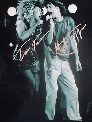 Tina Turner Mick Jagger Rare Autographed Signed Top Photo Coa • $149.50