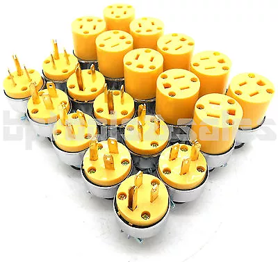 $29.99 • Buy (20) Male & Female Extension Cord Replacement Electrical Plugs 15AMP 125V End