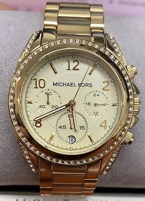 Michael Kors Golden Runway Gold Tone Chronograph Glitz Analog Watch MK5166  • £95.55