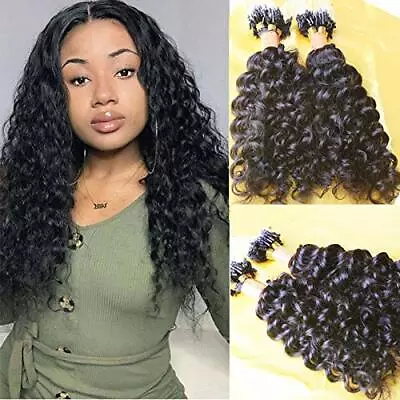 Loose Curly Micro Loop Human Hair Extension Brazilian Micro Beads Ring Hair 100g • $93.45