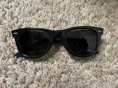 Vintage Bausch & Lomb B&L Ray Ban USA Wayfarer  5024 Black Sunglasses ETCHED • $110