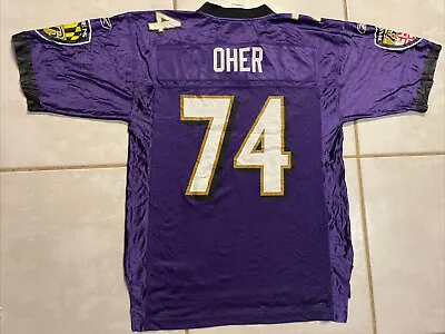 Vintage REEBOK Baltimore Ravens Michael Oher PURPLE NFL Jersey Men’s Medium • $39.99