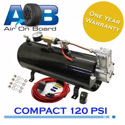 680 Air Compressor 12 V & 3L Tank Kit Tyre Inflator Horn Fits Hilux Patrol Pa... • $160