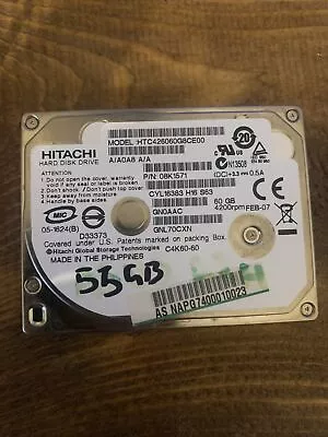 Hitachi 60GB 1.8inch Hard Disk Drive HDD • £20