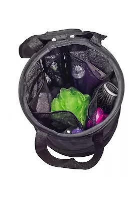 Mesh Shower Caddy 6 Pocket Bathroom Carry Tote Folds Flat GREAT FOR COLLEGE ETC • $13.75