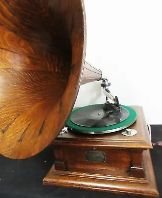 Victor V Phonograph With Original Oak Spear Tip Horn Circa 1905 Fully Restored • $4995