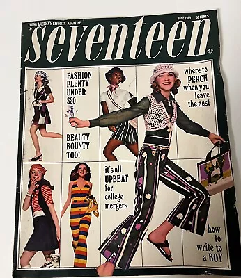 VINTAGE Seventeen Magazine JUNE 1969 Fashions Ads Articles Mod MCM • $15