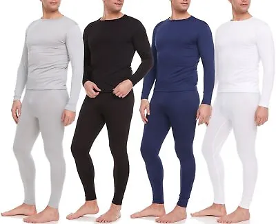 Men Winter Microfiber Fleece Thermal Lined Long Johns Warm Underwear Shirt Pants • $19.99