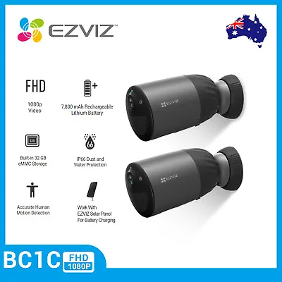 $378.99 • Buy EZVIZ BC1C 2PCS 1080P Wireless Security IP Camera Rechargeable Battery Outdoor 