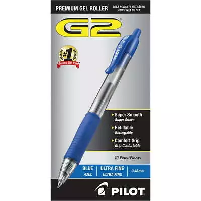 (10 Pens )Pilot G2 Premium Gel Ink Pens Ultra Fine Point Blue • $16.32