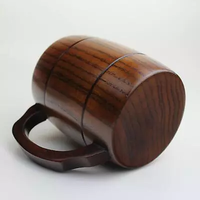 Large Oak Wooden Mug Cup With Handle Wooden Tankard Stein • $41.73