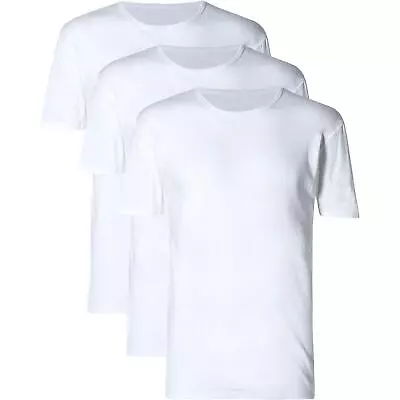 £10.99 • Buy M&S / Primark 3 Pack Cotton Crew Neck Vest T Shirt Lycra Stretch Underwear Top