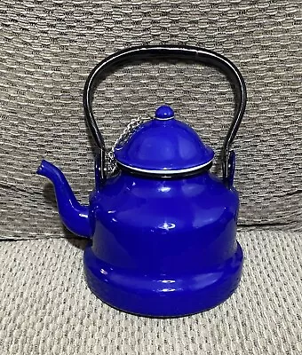 $35.95 • Buy Cobalt Enamel Teapot - Possibly Romanian 14 Cm