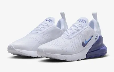 Nike Air Max 270 White/Blue Sneakers Mens Size US 7-13 Casual Shoes Rare New✅ • $199.95