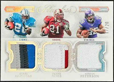 2022 Panini Flawless Triple Patches Silver #18 Sanders Peterson Gore /20 • $199.99