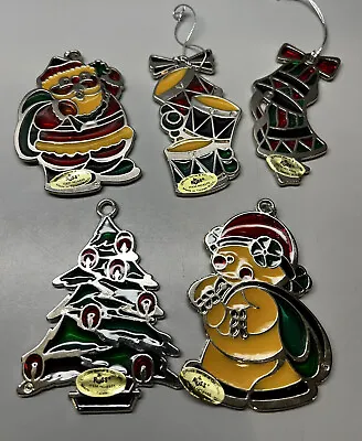 $19.95 • Buy Vintage Russ Berrie Stained Glass Christmas Ornaments Lot Of 5