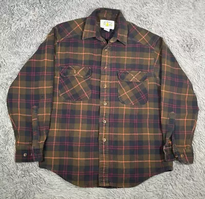 Alaska Wilderness Gear 1959 Mens XL Plaid Flannel Button Up Shirt Vintage • $18.95