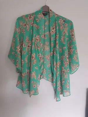 £39.99 • Buy Topshop Jade Sheer Chiffon Floral Flower Print Kimono Jacket Cover Up - Size 12