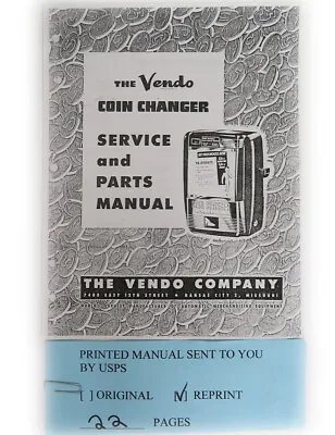 The Vendo Coin Changer And Service Parts (22 Pages) • $6.99