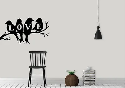 Love Birds On Branch Inspired Design Animal Decor Wall Art Decal Vinyl Sticker • £3.49