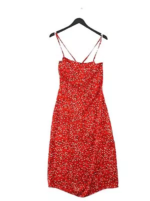 MinkPink Women's Midi Dress S Red 100% Other Sleeveless Midi Square Neck A-Line • £8.30