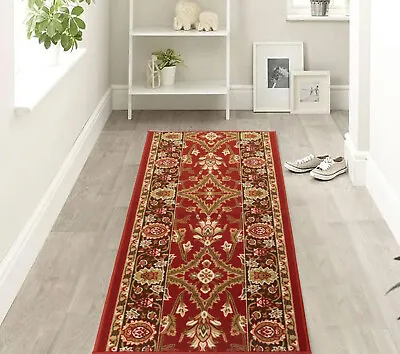 Classic Oriental Custom Size Antibacterial Red Slip Resistant Rug 26 /31 /36  W • $230.99