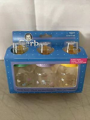 New Vintage Gerber Baby Bottles 1995 Preemie 2.5 Oz. Latex Rubber Nipples • $35.99