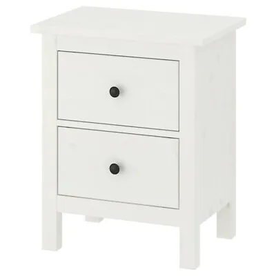 IKEA Hemnes Chest Of 2 Drawers Solid Wood White Stain 54x66cm • £119.99