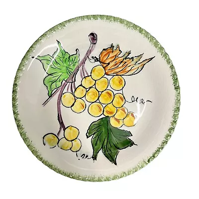 Italy PV Peasant Village 8-1/4” Salad Luncheon Pottery Plate Grapes Fruit Floral • $9.79