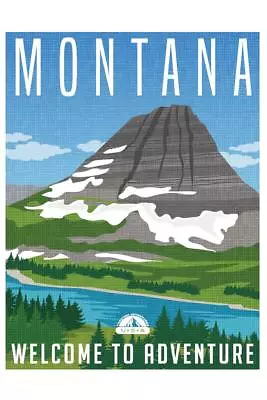 Montana Welcome To Adventure Retro Travel Art Poster 24x36 Inch • $13.98