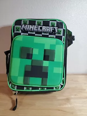 Minecraft Creeper Kids BPA Free Insulated Lunch Tote Box Bag Bottle Pocket NEW • $13.49